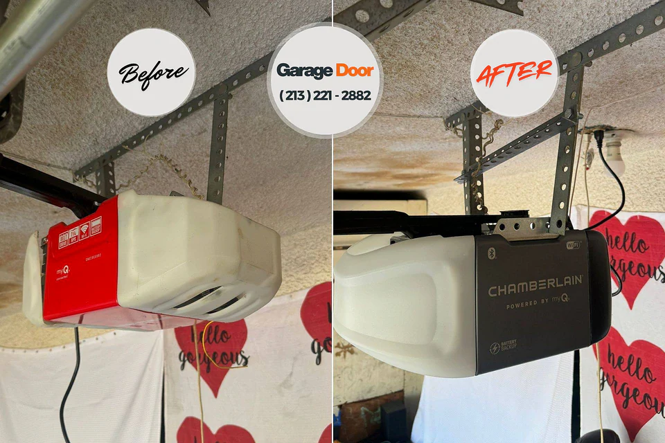 Before and after: garage door repair White Island Shores, MA
